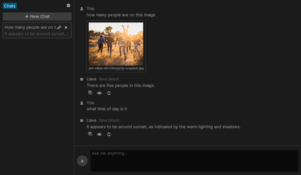 LLaVA counting people, in Ellama